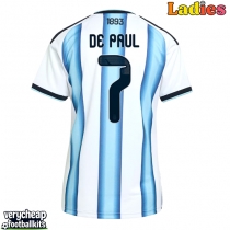 Argentina Rodrigo De Paul #7 Replica Home Shirt Ladies World Cup 2026 Short Sleeve